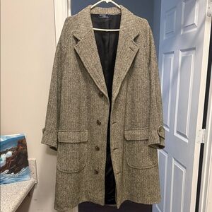 Ralph Lauren Peacoat Classic Herringbone Wool-Blend Coat - Neutral Taupe
